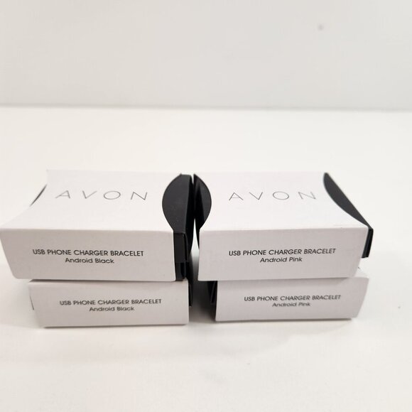 Avon USB Phone Charger Bracelet x 4 Android Black Pink NEW - Picture 10 of 11